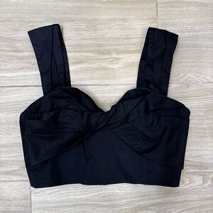 Aritzia Babaton Black Tailored Crop Top
Size 10 (fits S-M best)